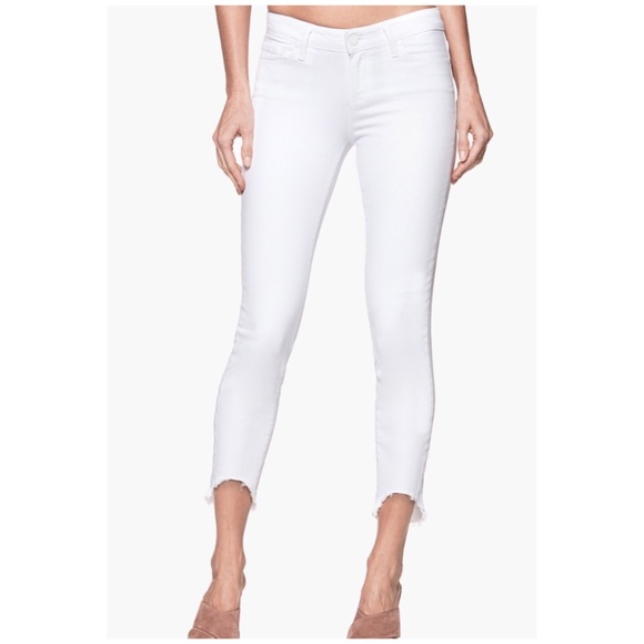 NWT Paige Curved Hem Mid Rise White Jeans Size 29 - Picture 2 of 8